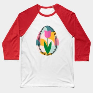 Colorful Egg and Tulip Flower Baseball T-Shirt
